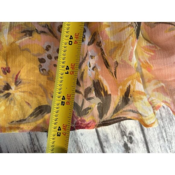 LC Lauren Conrad Ruffle Pink Floral Button Mini Dress Size 3X - Picture 10 of 12